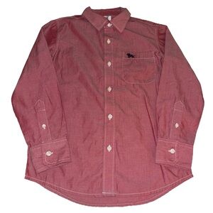 Old Navy Boys Size 8 Western Button Up Long Sleeve Red Shirt Cotton